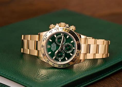 gold rolex with a green face|rolex gold watch green face.